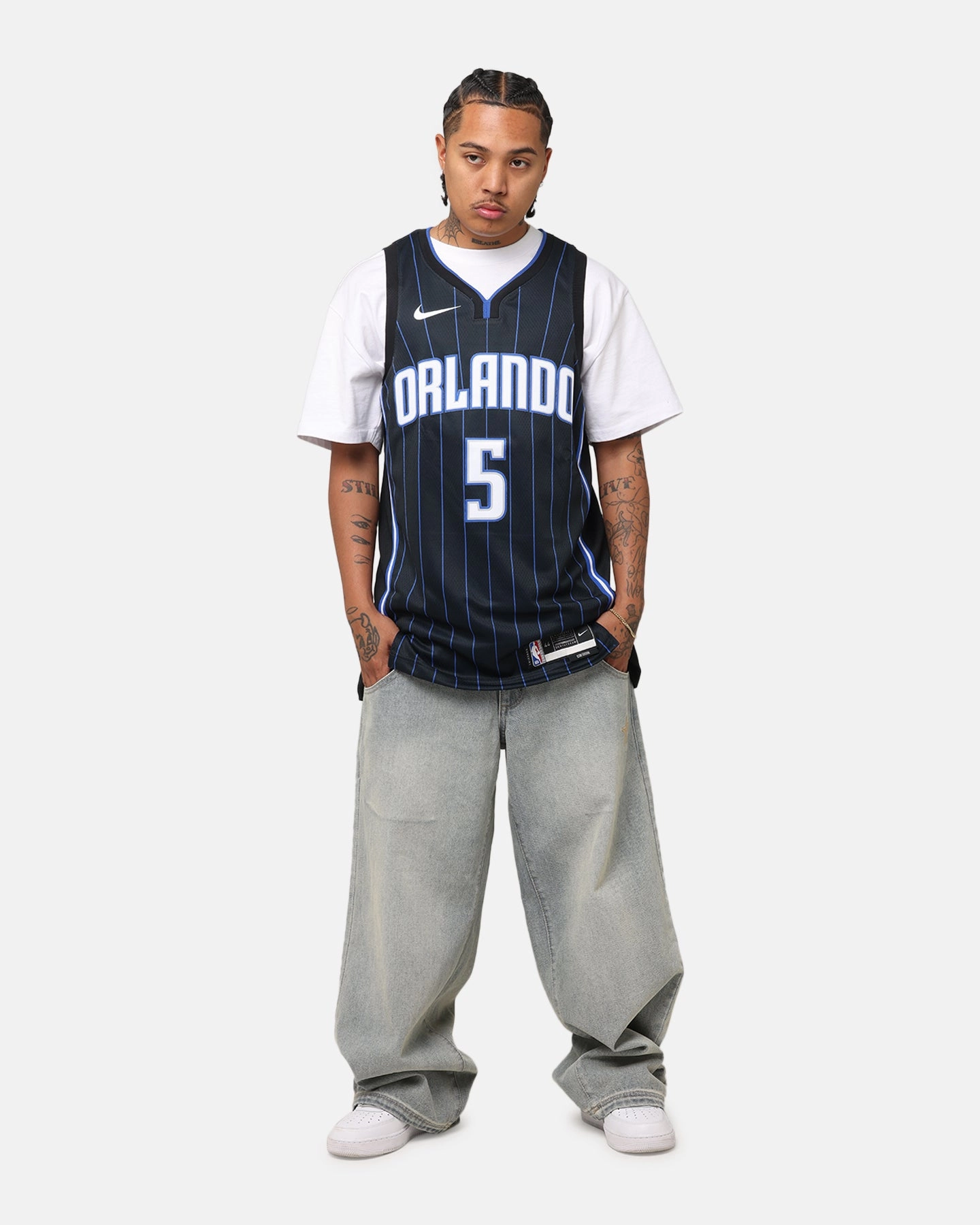 Nike Paolo Banchero Orlando Magic #5 Icon Edition 2022/23 Nike Dri-Fit NBA Swingman Jersey Black Vented Back Design Athletic Performance Enhancement