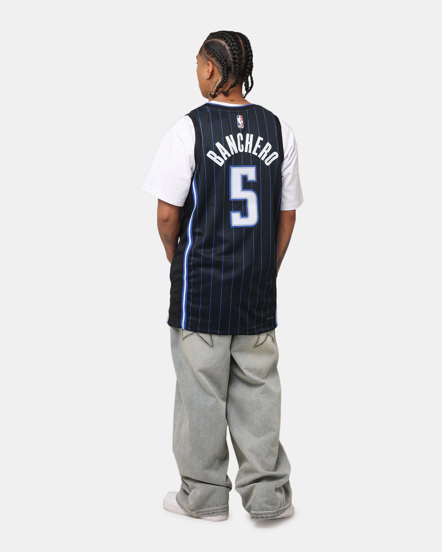 Durable Double Needle Hem Stretchable Knit Material Nike Paolo Banchero Orlando Magic #5 Icon Edition 2022/23 Nike Dri-Fit NBA Swingman Jersey Black