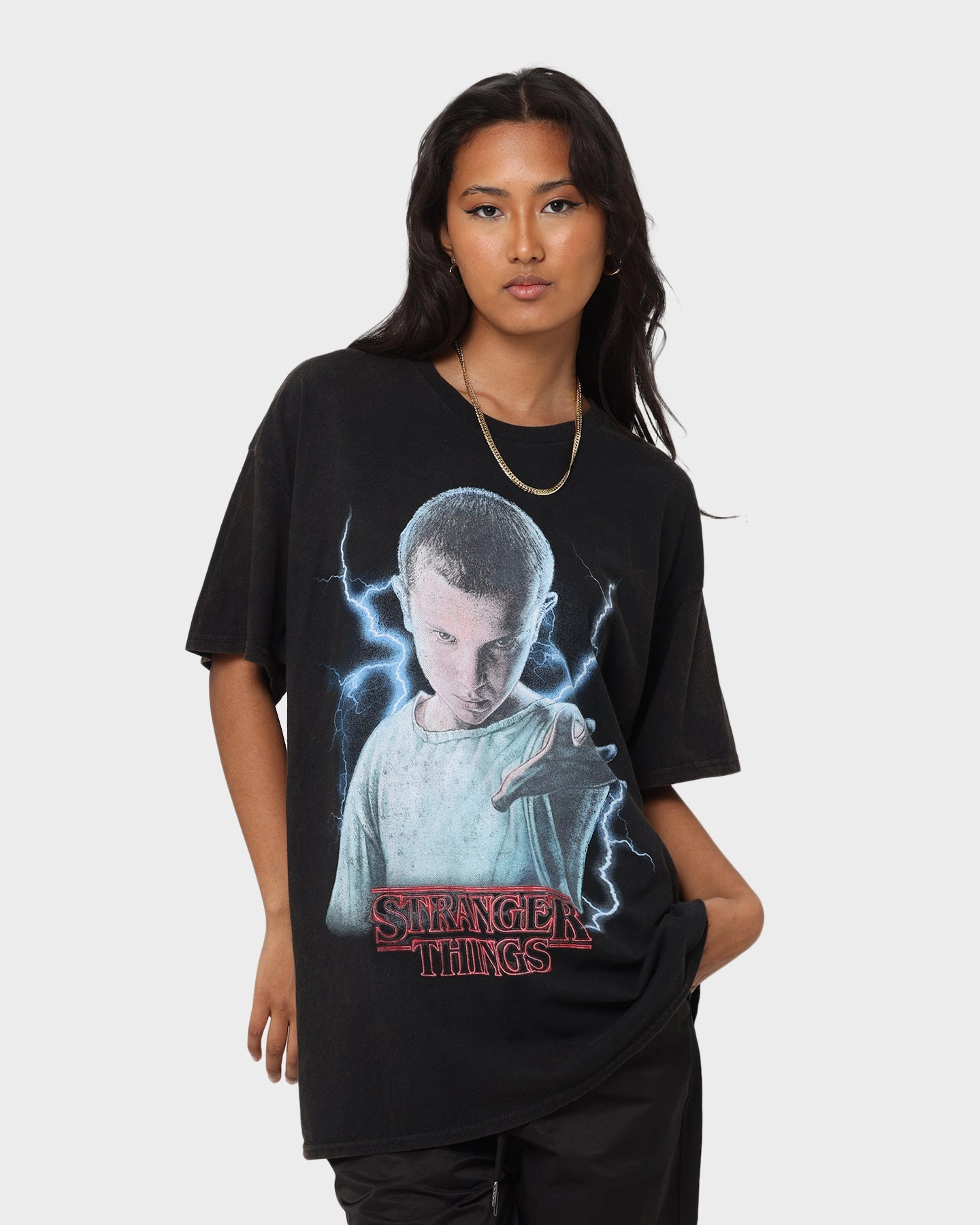 All-day style Cozy Vibes Goat Crew X Stranger Things Eleven Premium Vintage T-Shirt Black Wash