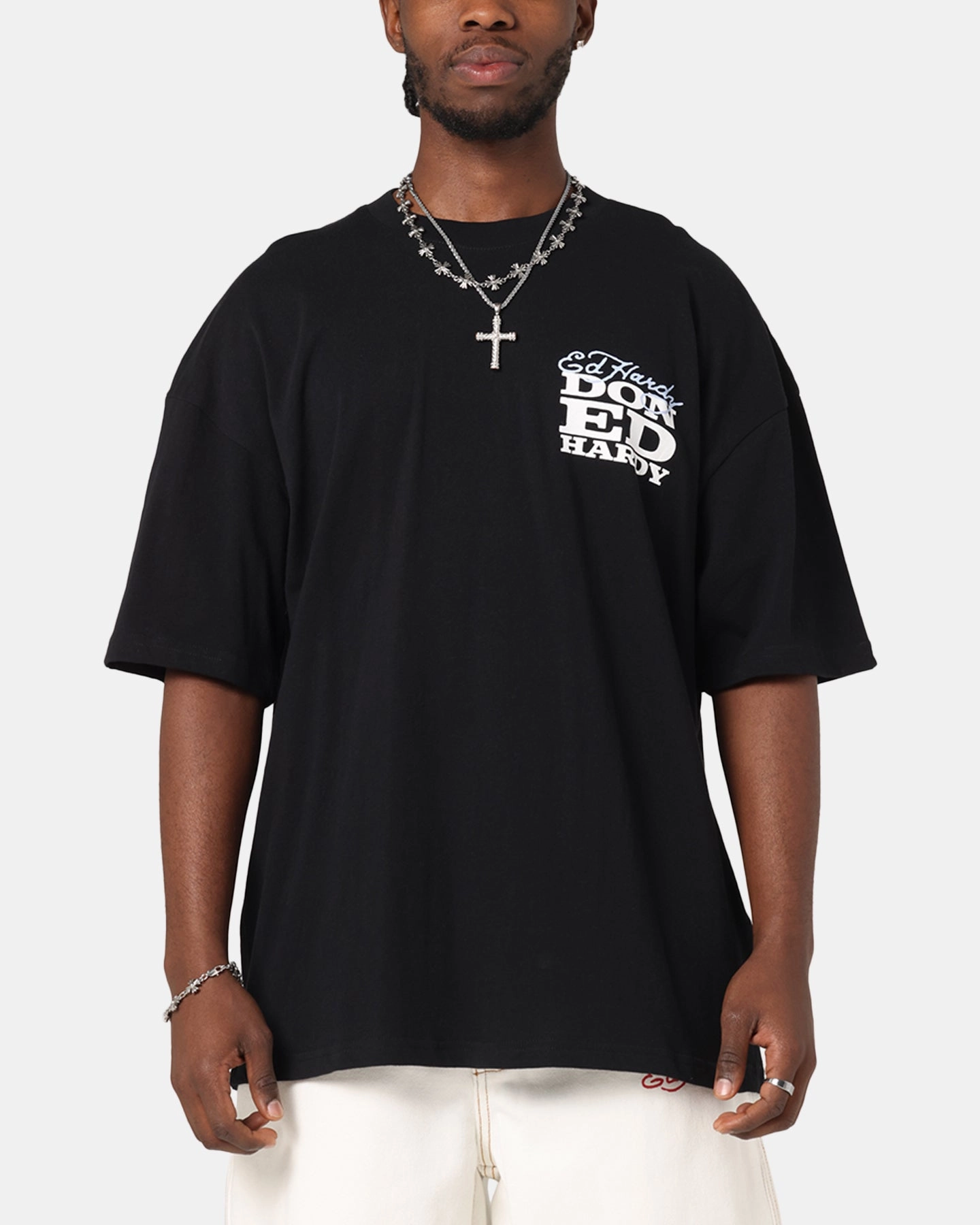 Ed Hardy Death & Bloom T-Shirt Black Formal Elegance