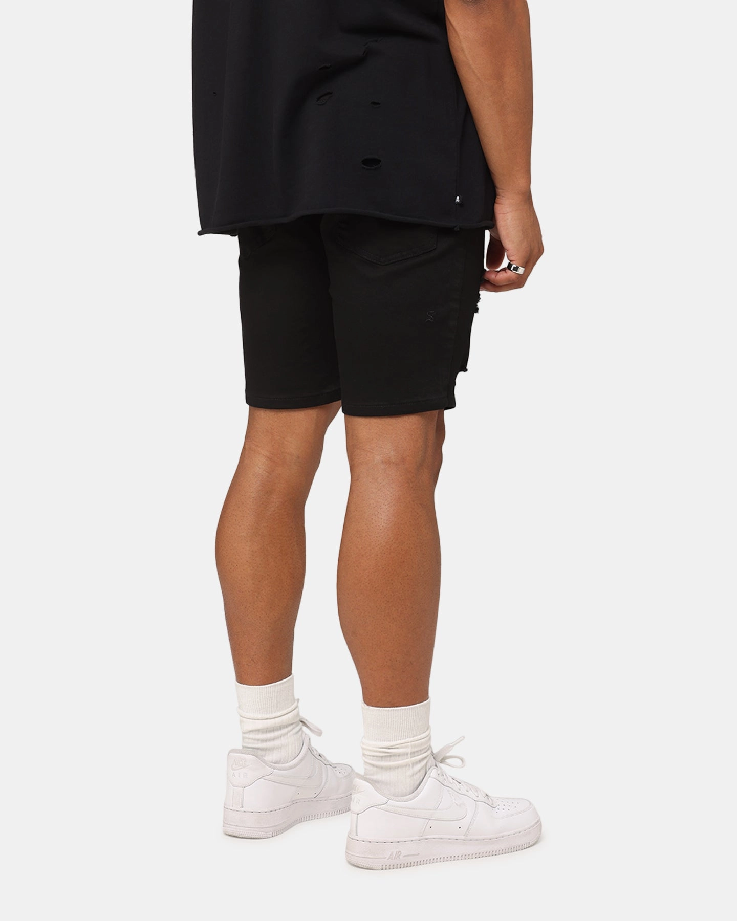 Saint Morta Dynasty Thrash V2 Denim Shorts Jet Black Durable Waistband