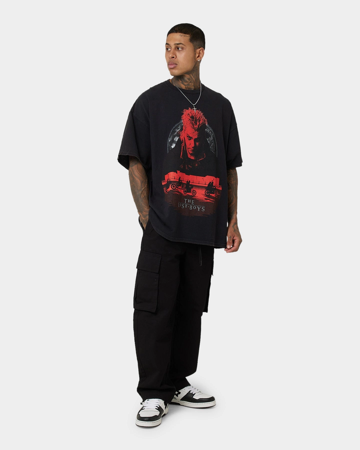 Relaxed and Easy American Thrift X Lost Boys Moon Vintage T-Shirt Washed Black