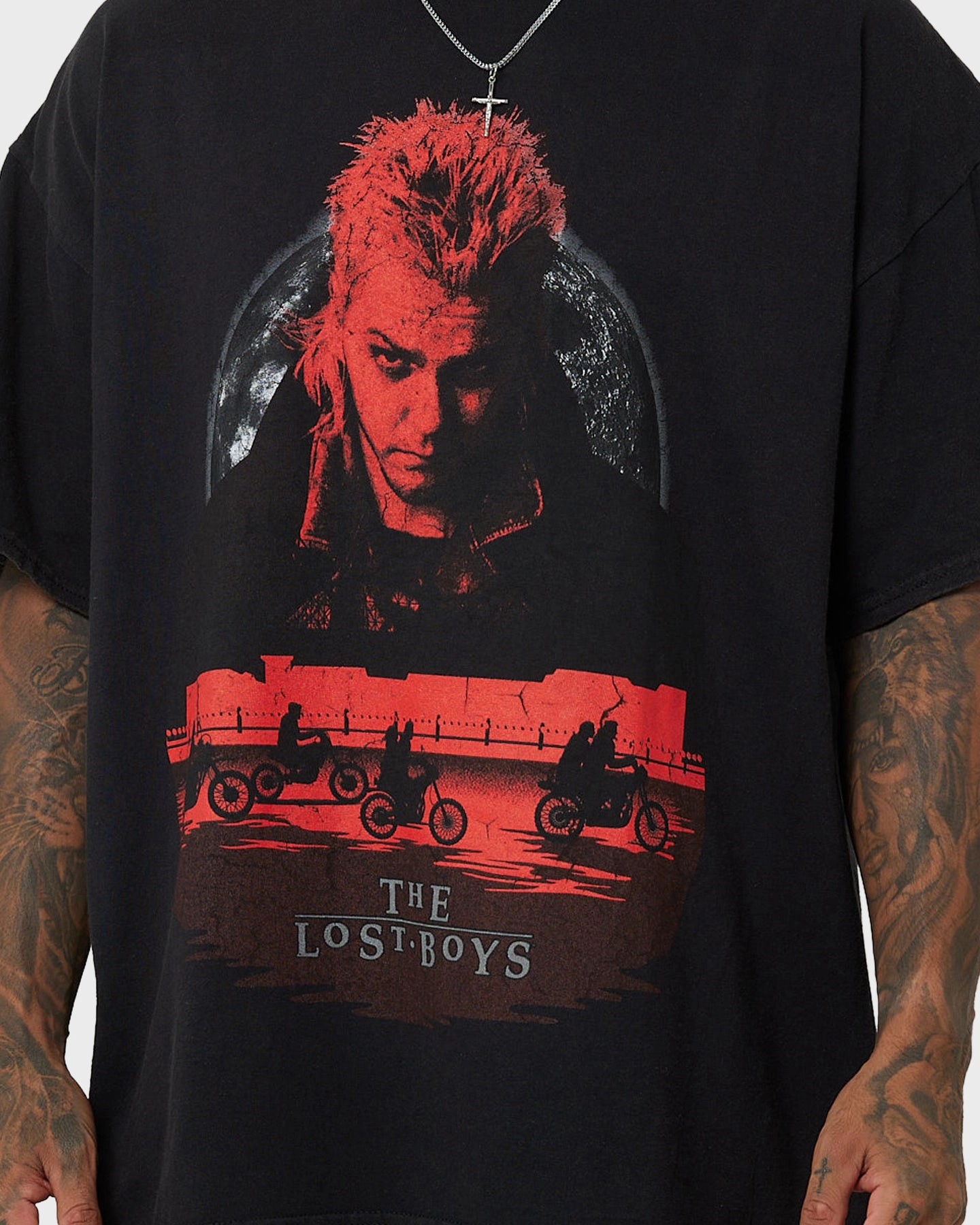 American Thrift X Lost Boys Moon Vintage T-Shirt Washed Black Comfort and Breathable Chill Style