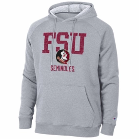 Champion Men's FSU Seminoles/Seminole Logo Tri-blend Hood - Heritage Grey TemperatureRegulating Layer Spring Summer