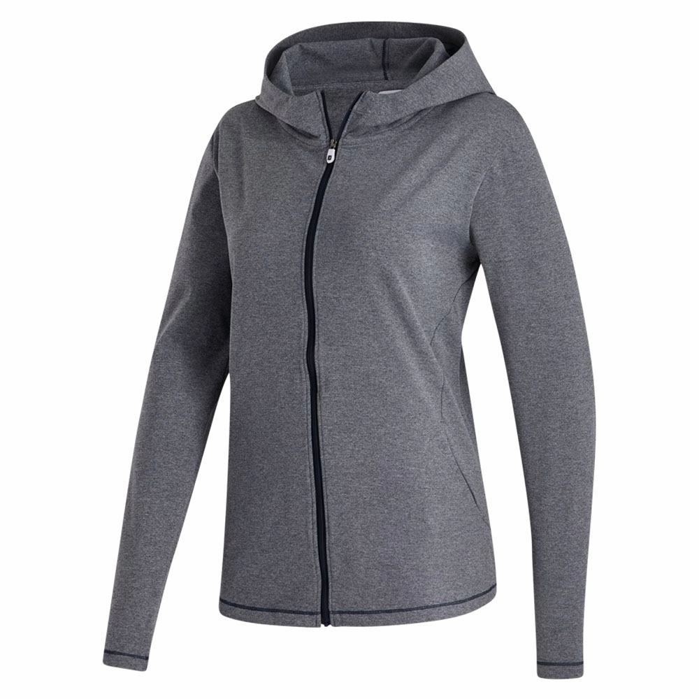 Flexible Fiber Fill Subtle Texture FootJoy Full-Zip Hoodie Golf Jacket Navy Heather - FW22 Women