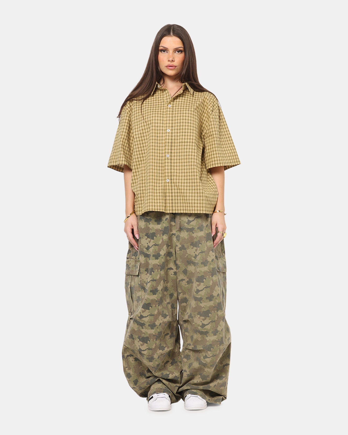 Carre Baggy Cargo Pants Camo Breathable Fit Fashionable Waist