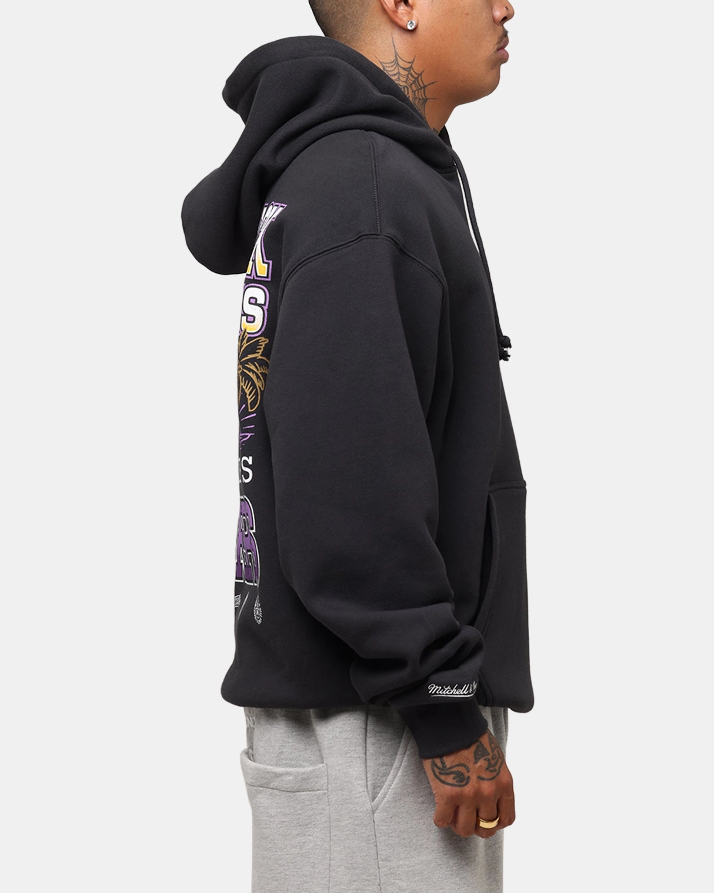 Mitchell & Ness Los Angeles Lakers Back To Back Hoodie Faded Black Tagless Neck