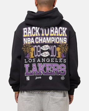 Mitchell & Ness Los Angeles Lakers Back To Back Hoodie Faded Black Semi - autonomous fiber - reinforced body