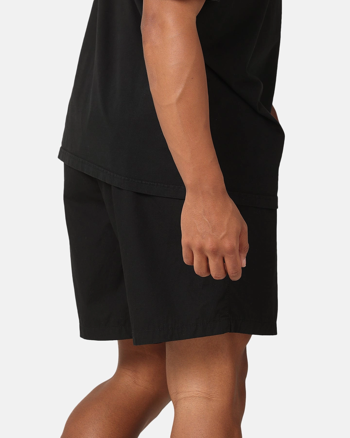 Adjustable Fit High Rise Waist S Double Poplin Coast Boxer Shorts Black