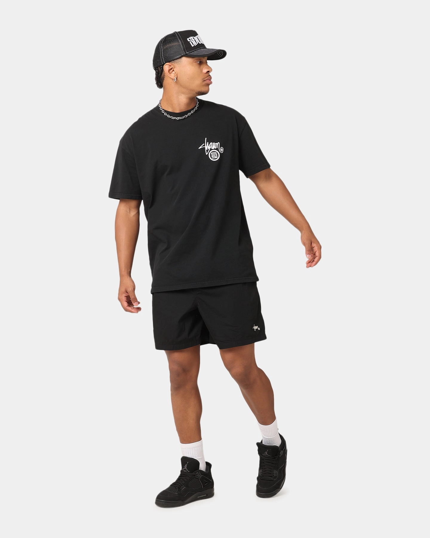 S Double Poplin Coast Boxer Shorts Black Recycled Elastic Trim High-waisted