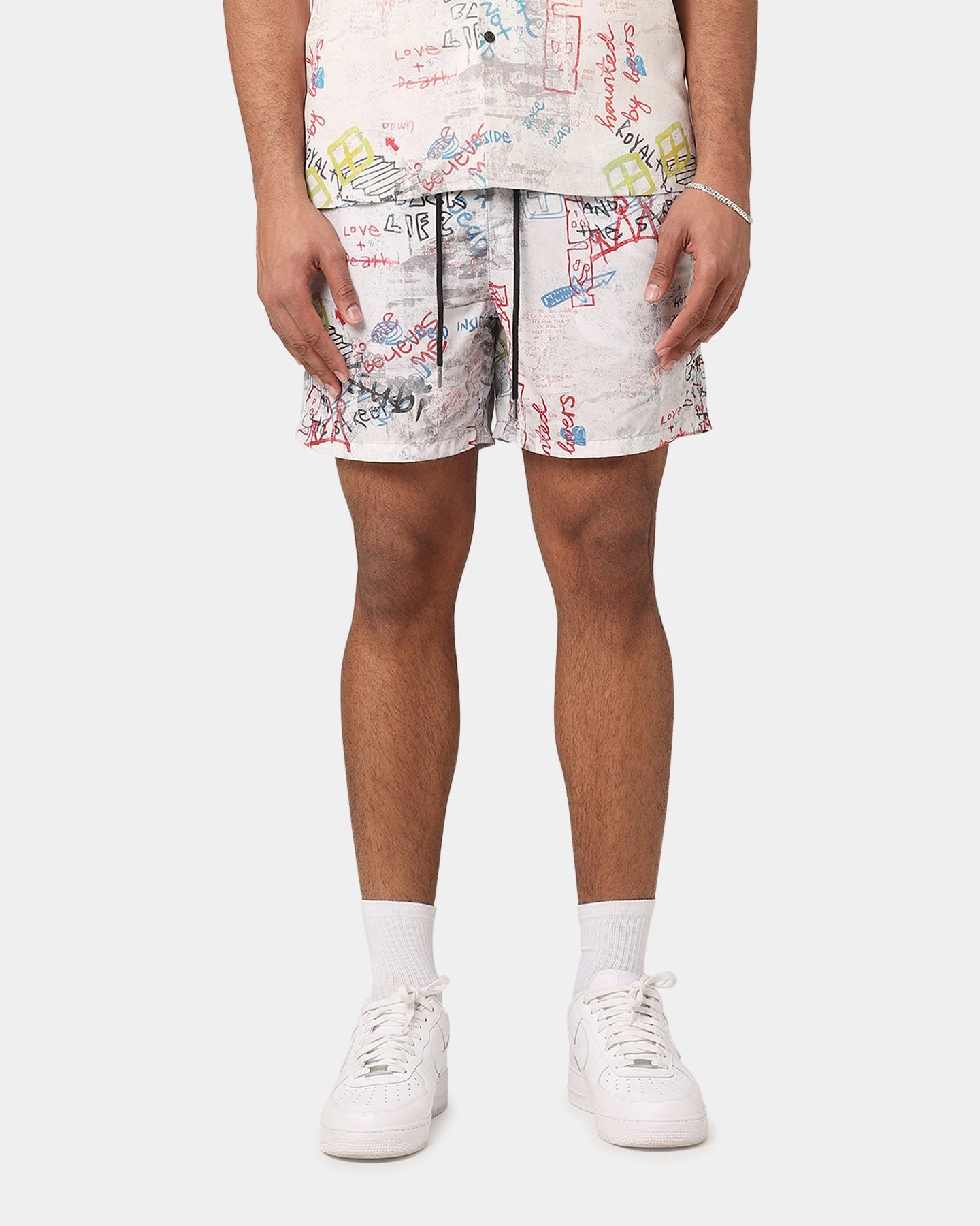 Ksubi Skrawler Board Shorts White media industry summer shorts