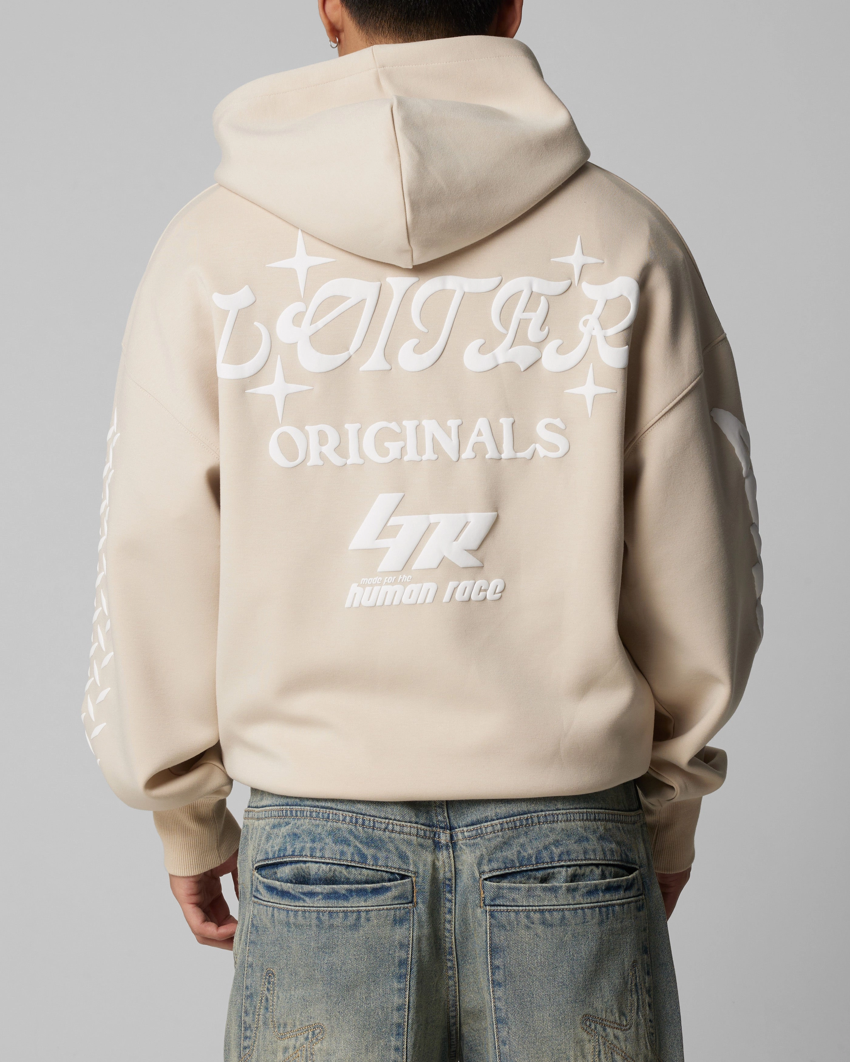 Durable Construction Loiter Instinct Hoodie Beige