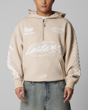 Loiter Instinct Hoodie Beige Multipanel Construction