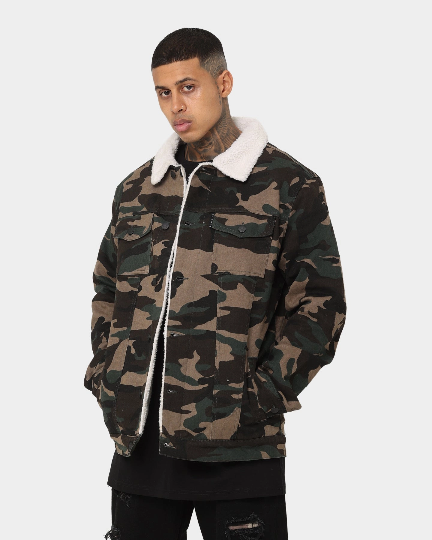 Saint Morta Camo Sherpa Jacket Camo Bestseller Cherish