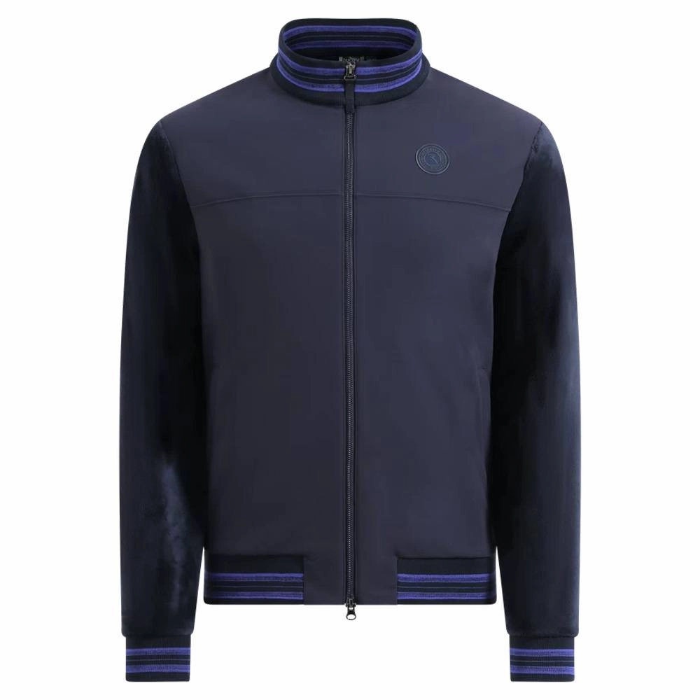 Chervo Manolesta Golf Jacket Blue - FW24 Men Detachable Hood Wind Resistant Lining