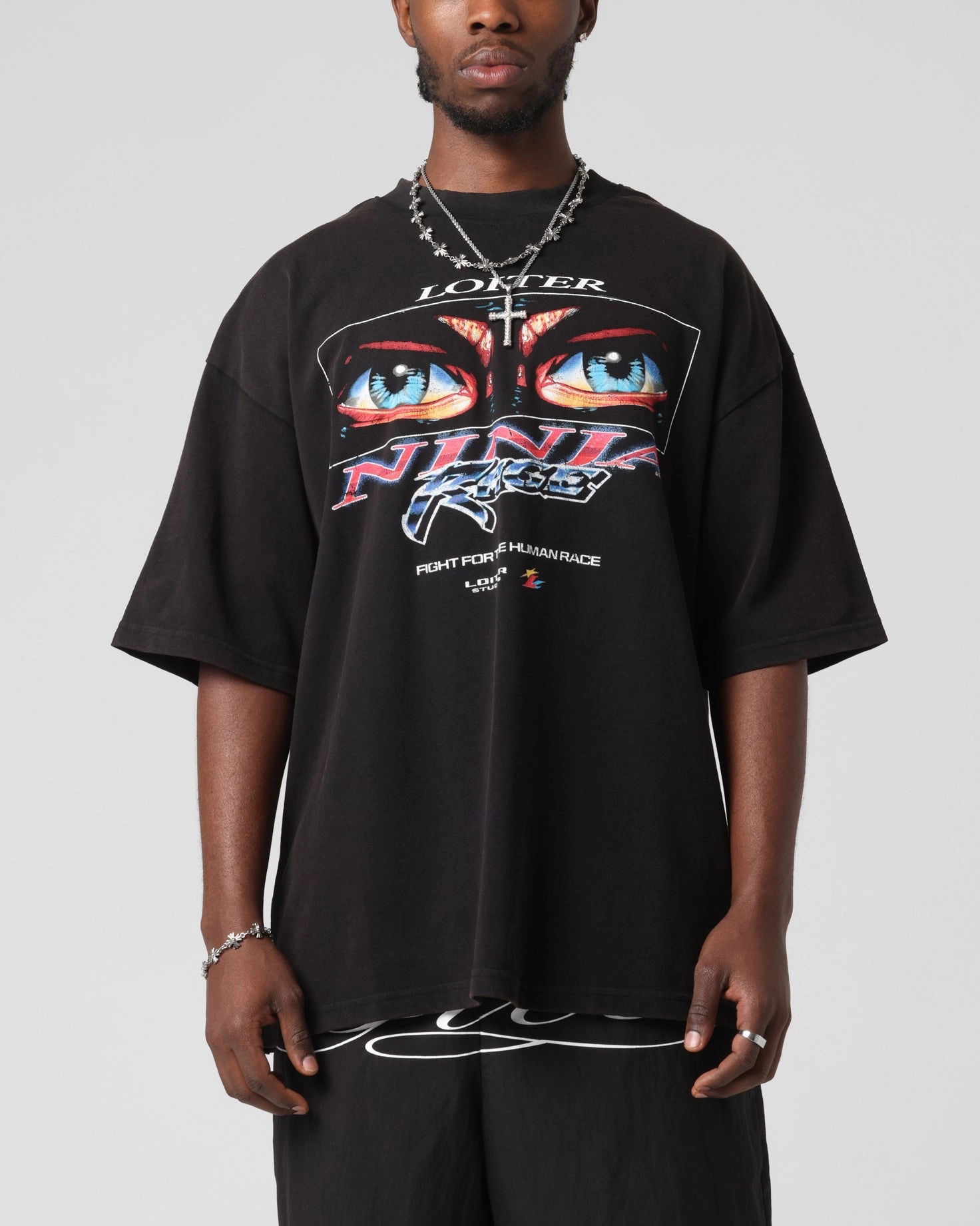 Loiter Ninja Vintage T-Shirt Vintage Black Casual Essential Wear Temperature Regulating