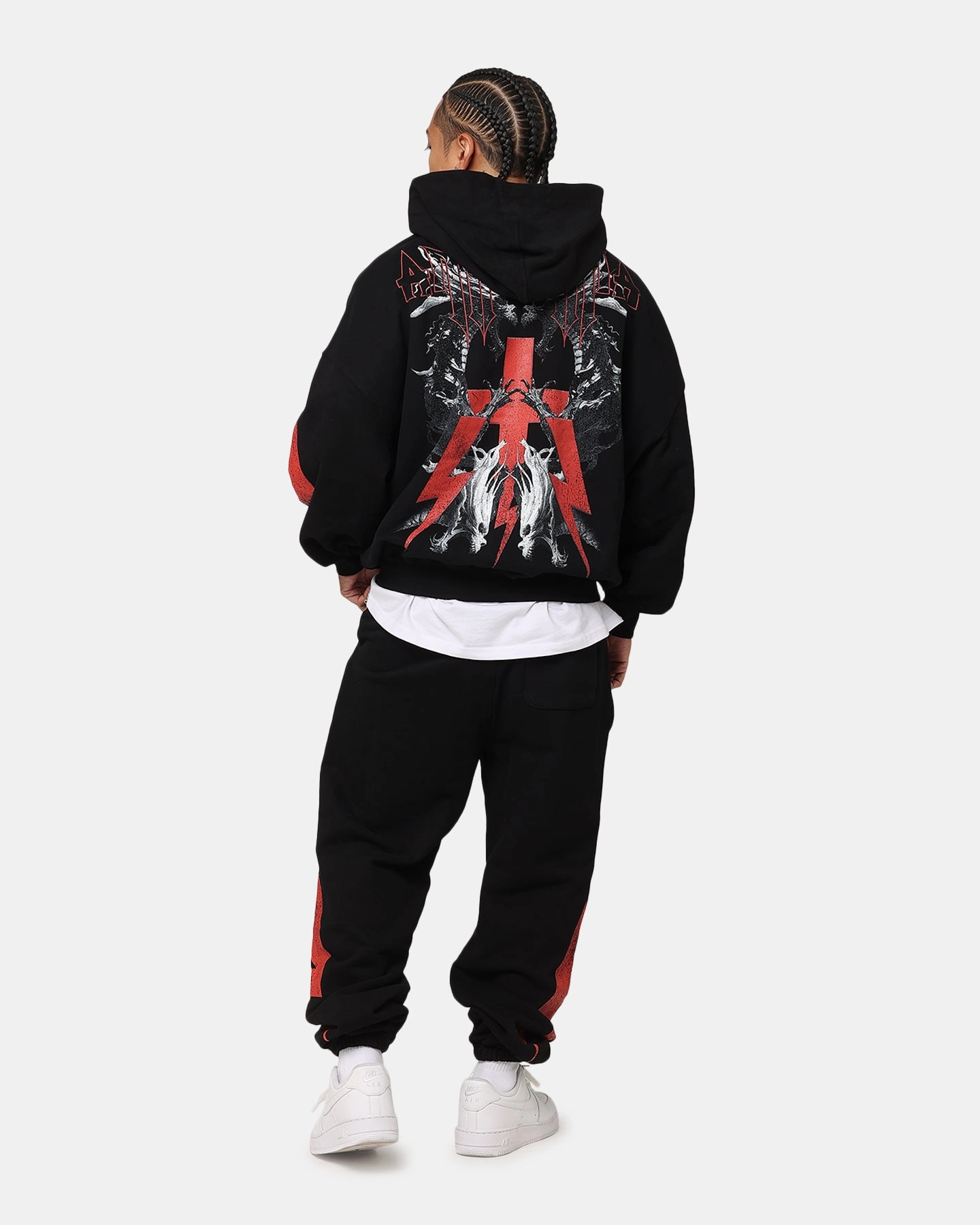Layered Collar Design Applaud The Anti Order Ares Hoodie Black