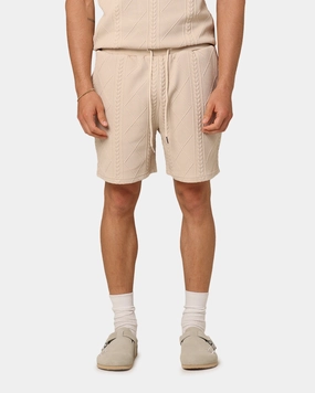 Festival Outfit Static Free Finish XXIII Danny Knit Shorts Beige