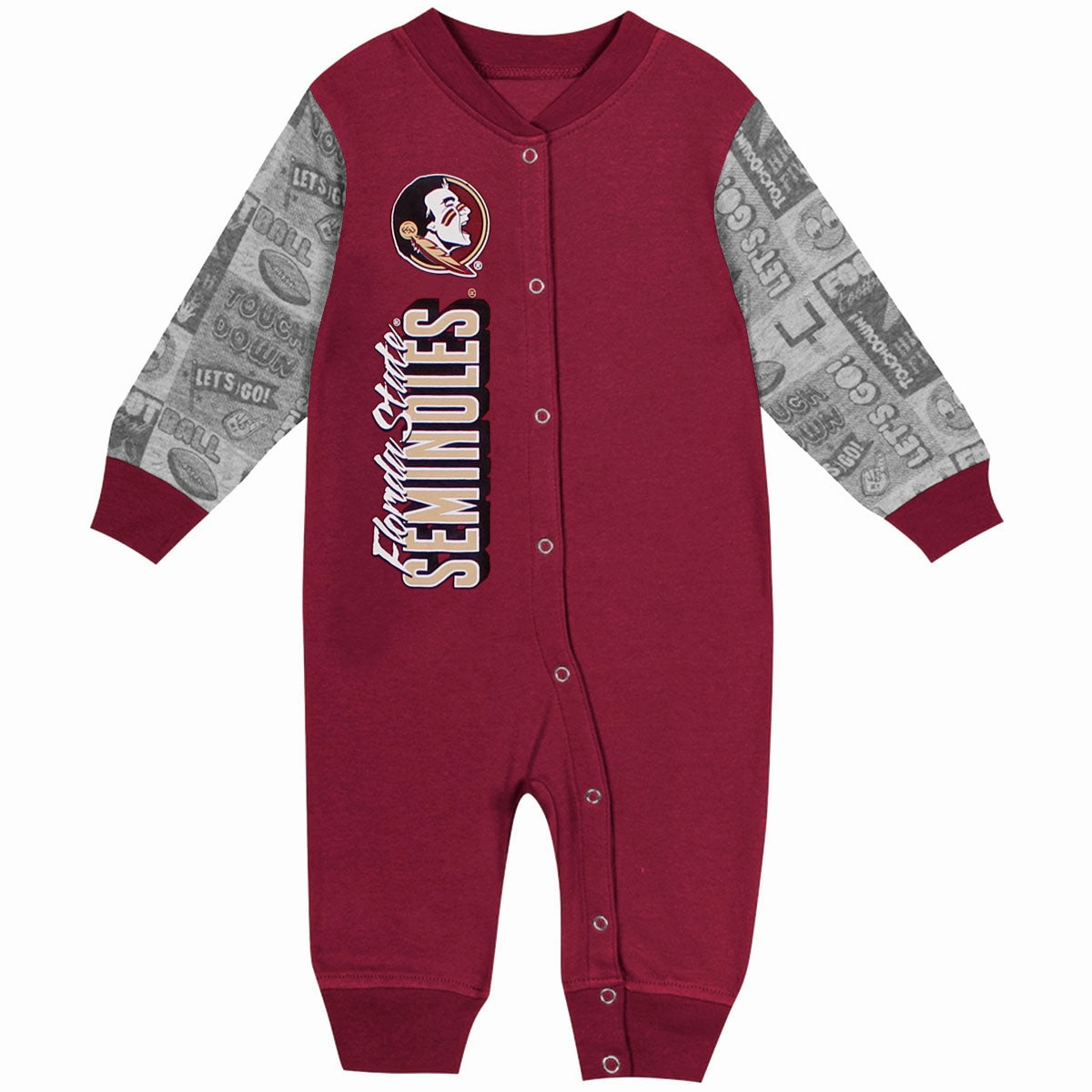 Plush Fleece Lining Breathable Knitwear Outerstuff Infant Seminole Logo/Florida State Seminoles Playbook Long Sleeve Coverall - Garnet