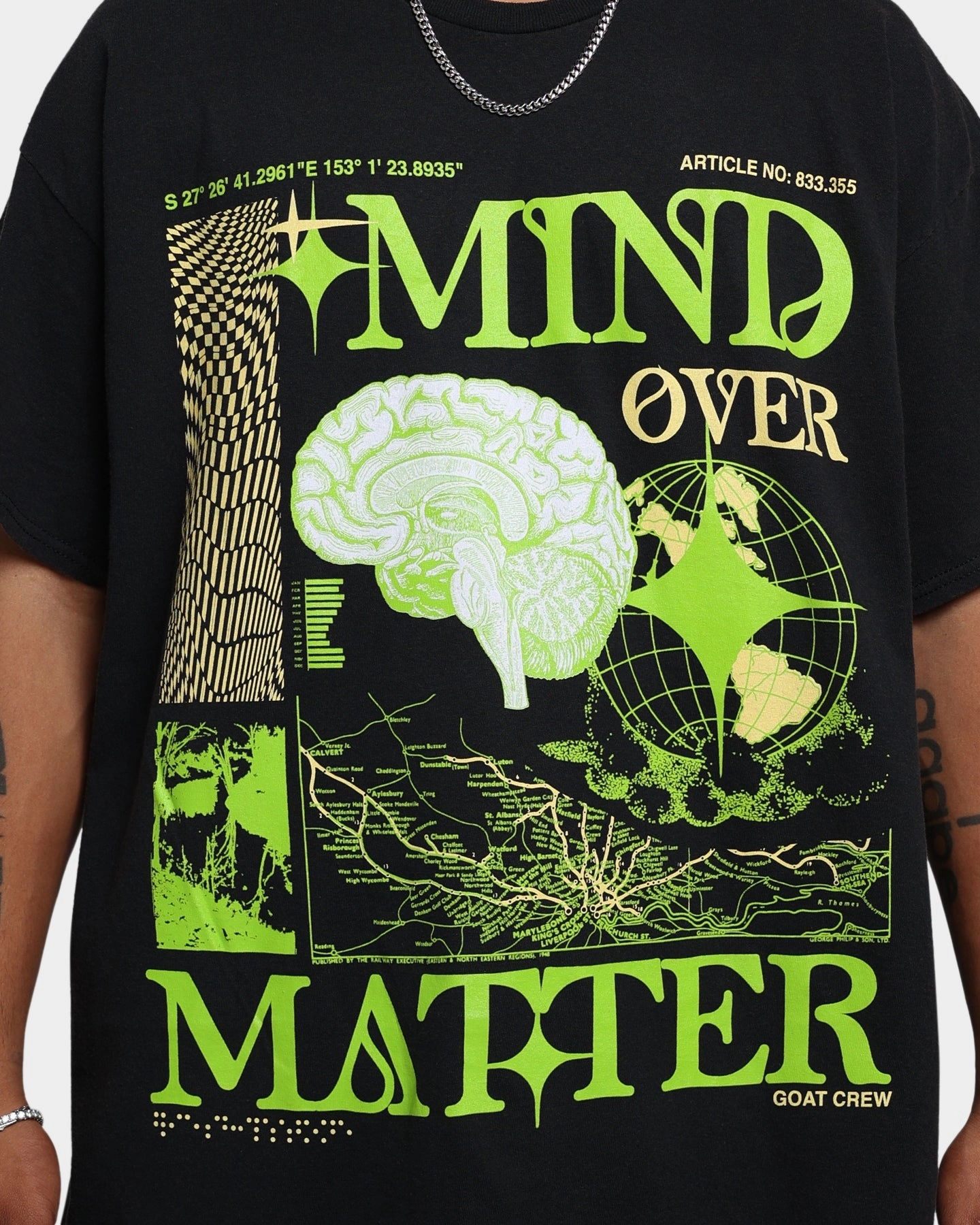 ReinforcedShoulderPanels Goat Crew Mind Matter Vintage T-Shirt Washed Black