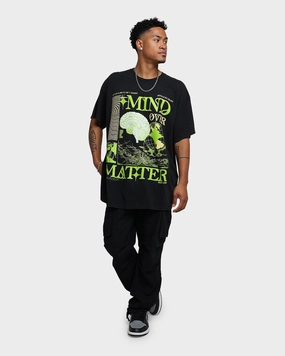 Goat Crew Mind Matter Vintage T-Shirt Washed Black Smooth Jersey Texture
