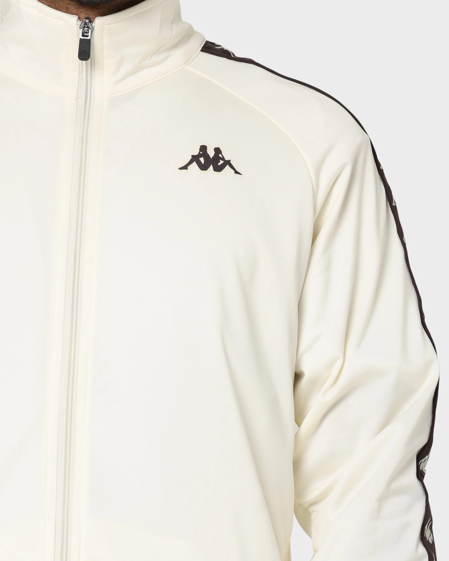 Kappa 222 Banda Anniston Slim Jacket White Cream/Brown Manufacture Low Maintenance