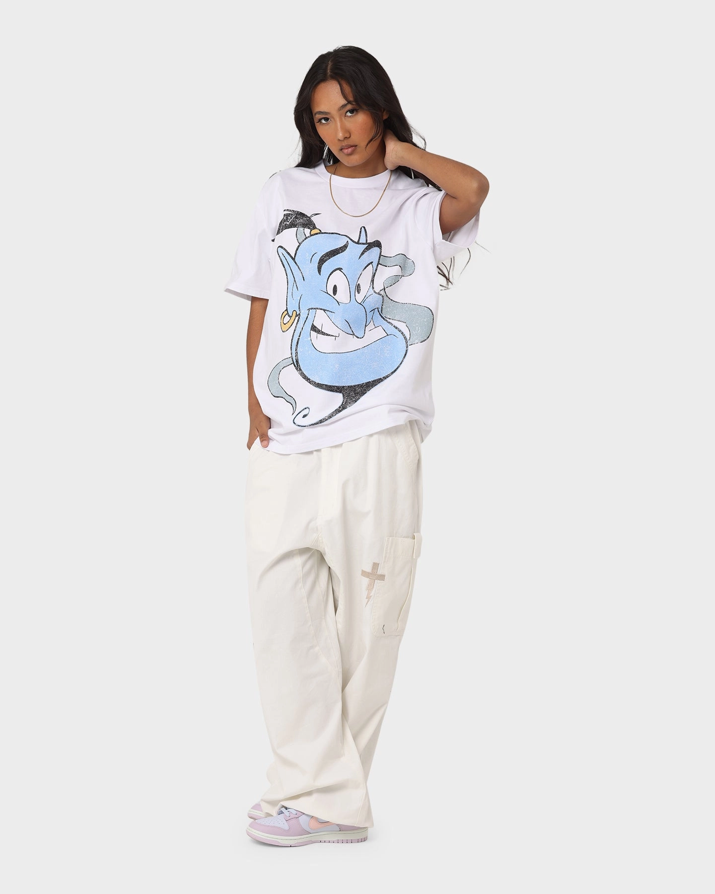 Versatile Wardrobe Piece Urban Smart Disney Genie Vintage T-Shirt White