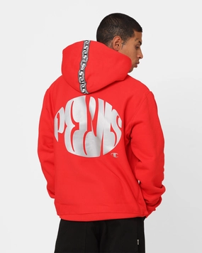 Champion X Pelvis Reverse Weave Hoodie Team Red Scarlet Anti Static Lining