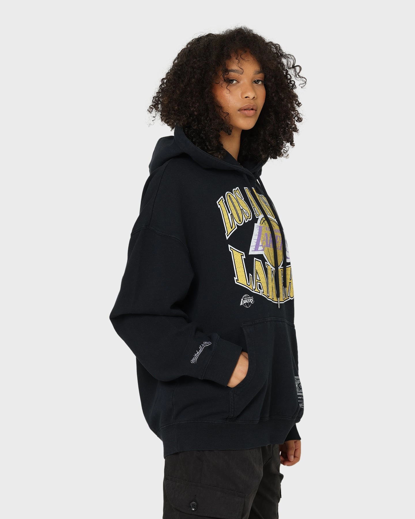 teens' Mitchell & Ness Los Angeles Lakers Point Guard Hoodie Faded Black