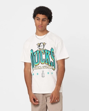 Majestic Athletic Anaheim Ducks Super Champ Arch T-Shirt Vintage White Simple Yet Elegant Timeless Fit