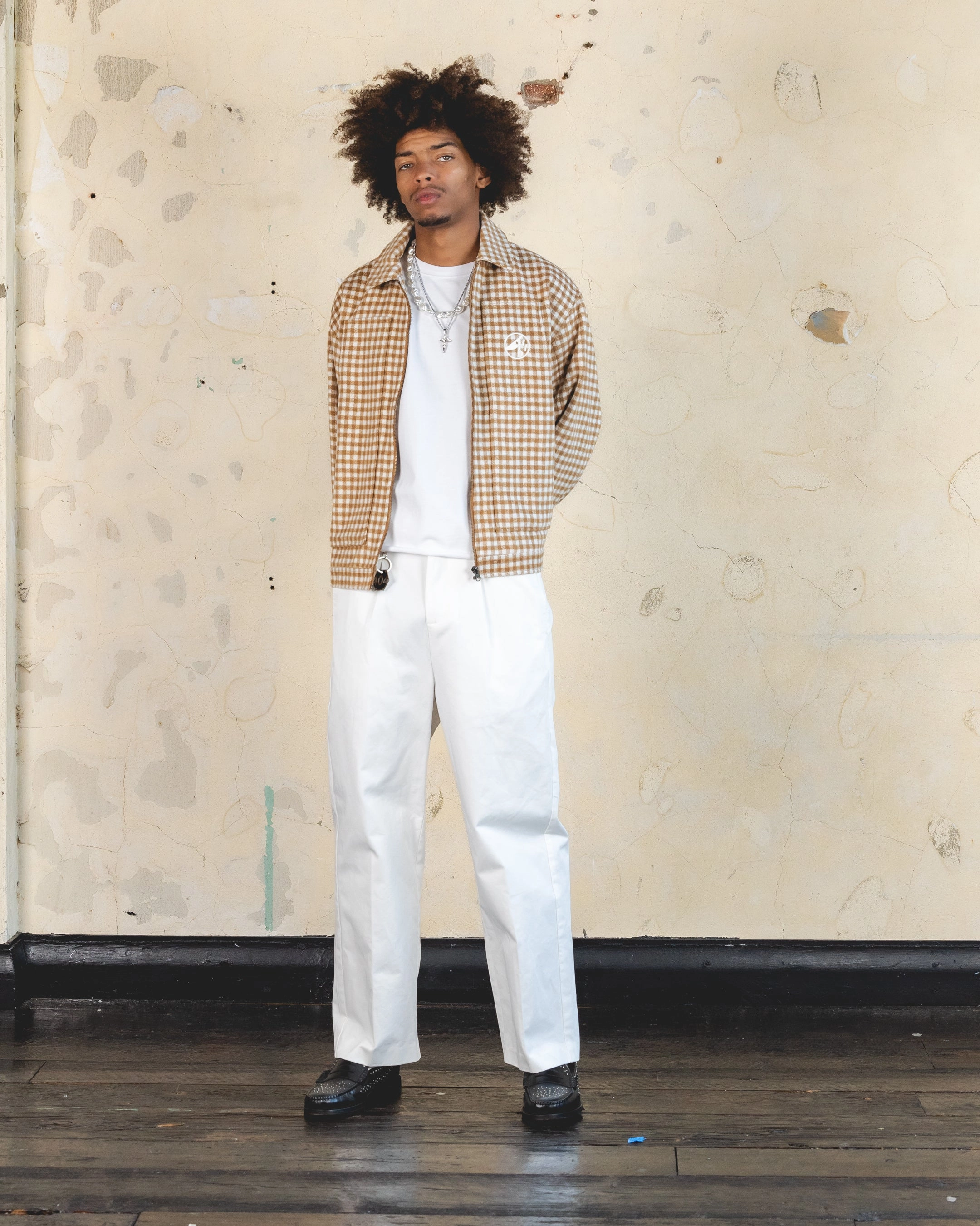 Double Layered Edges HydrationCompatible Pocket 404 Studio Cropped Jacket Brown/Tan