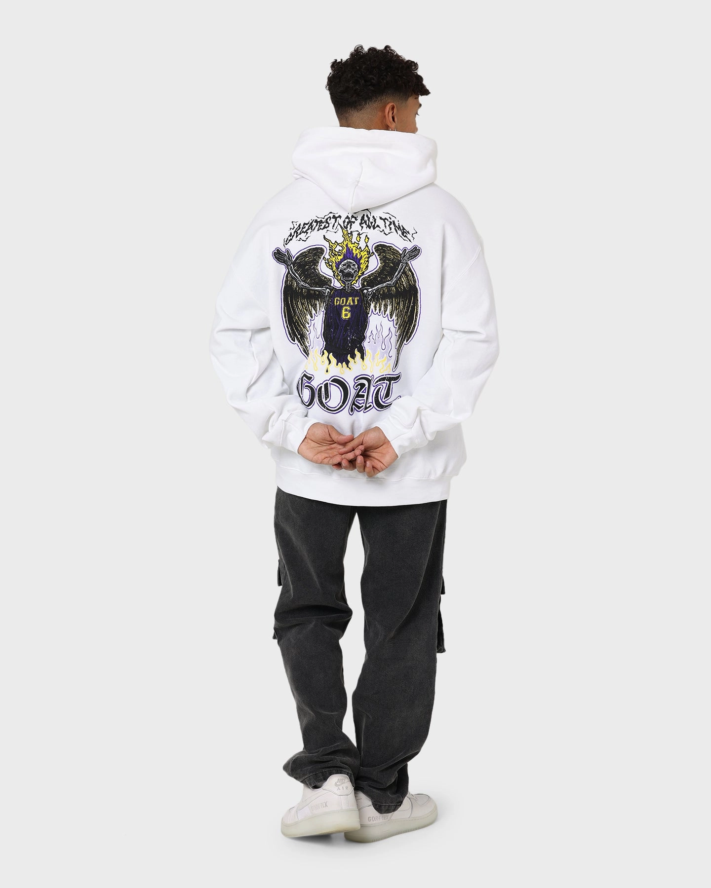 Goat Crew King Skeleton Hoodie White suitable for outdoor adventures Travel Ready