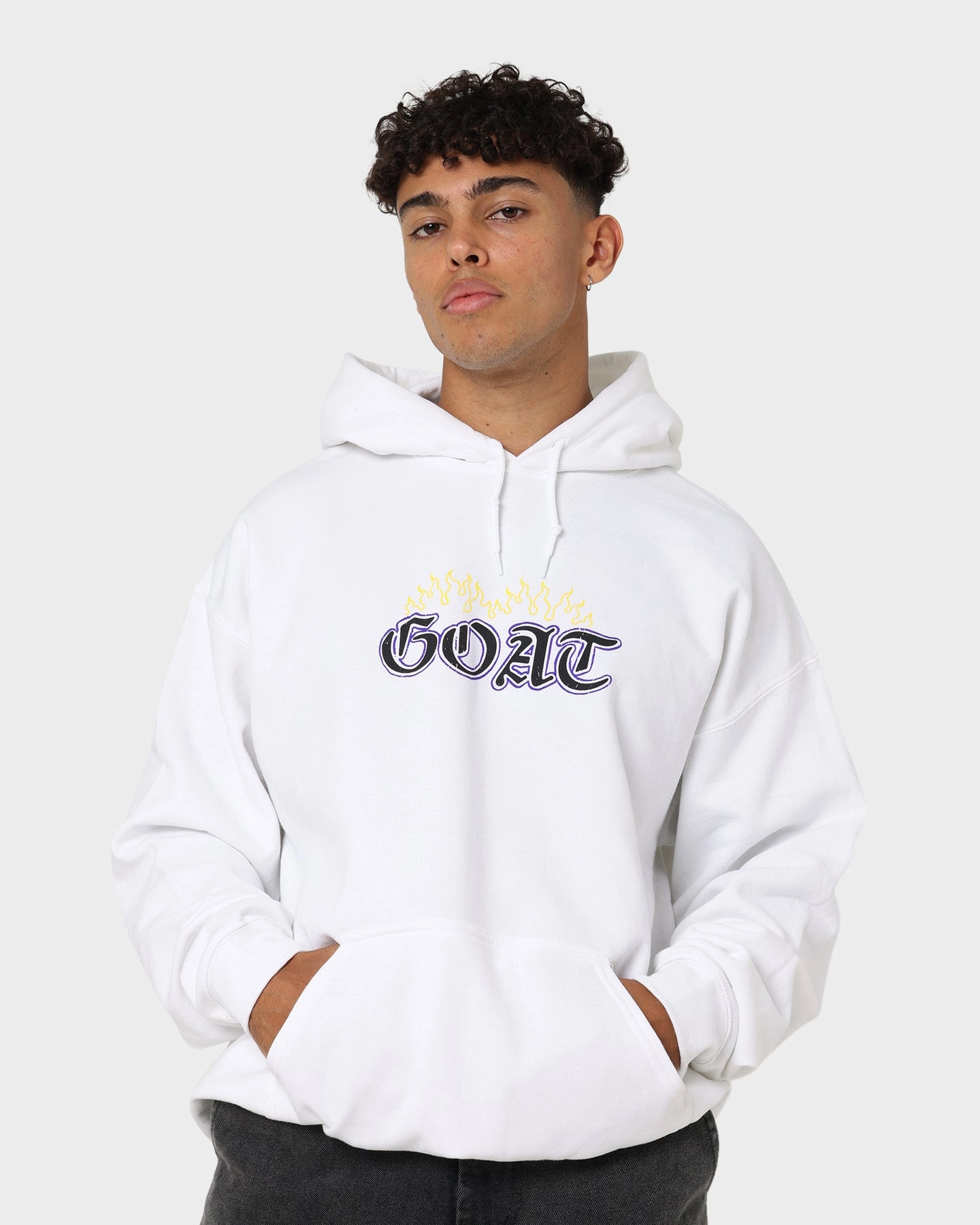Market DualVentilation Zippers Goat Crew King Skeleton Hoodie White