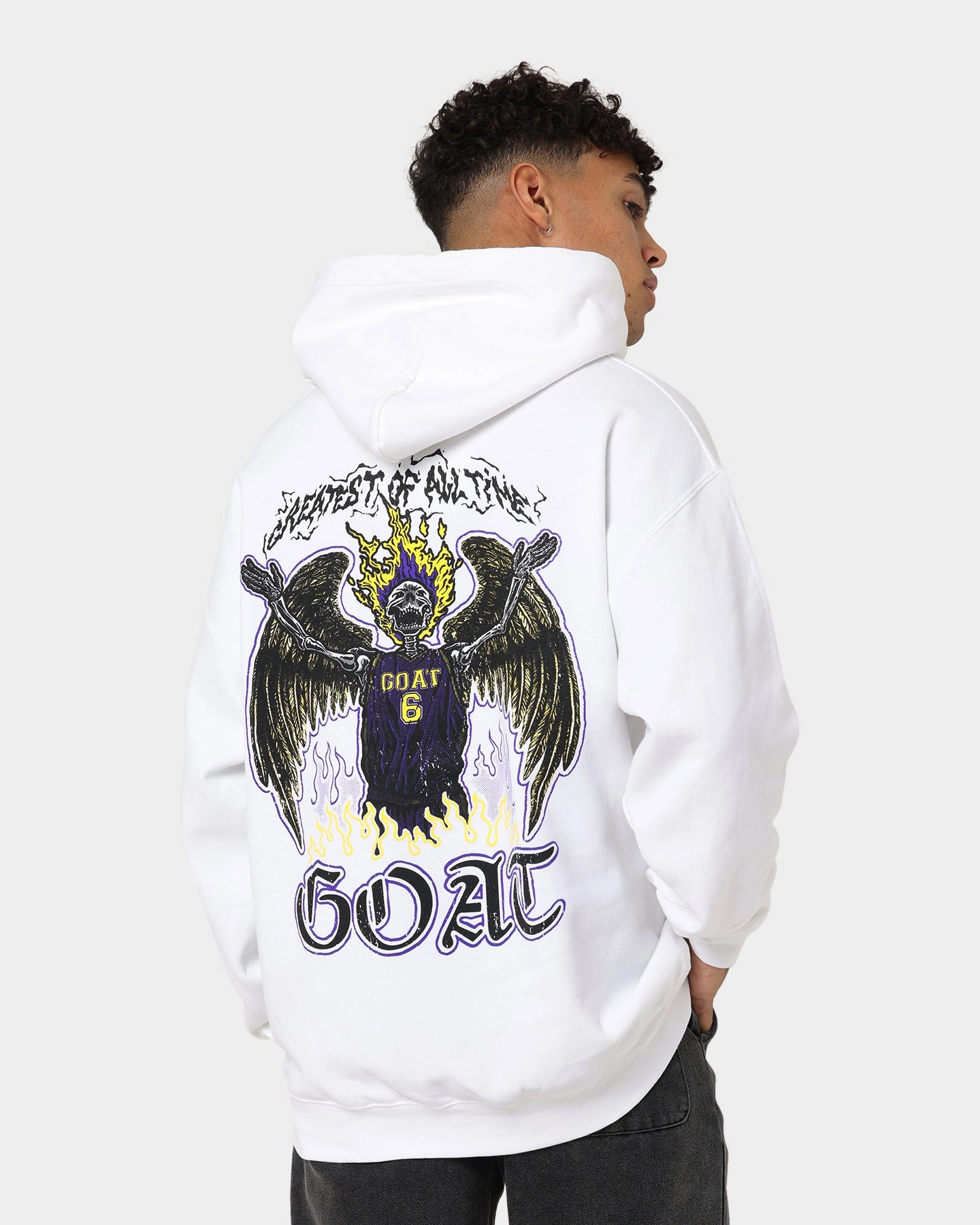 Viewpoint Recover Goat Crew King Skeleton Hoodie White