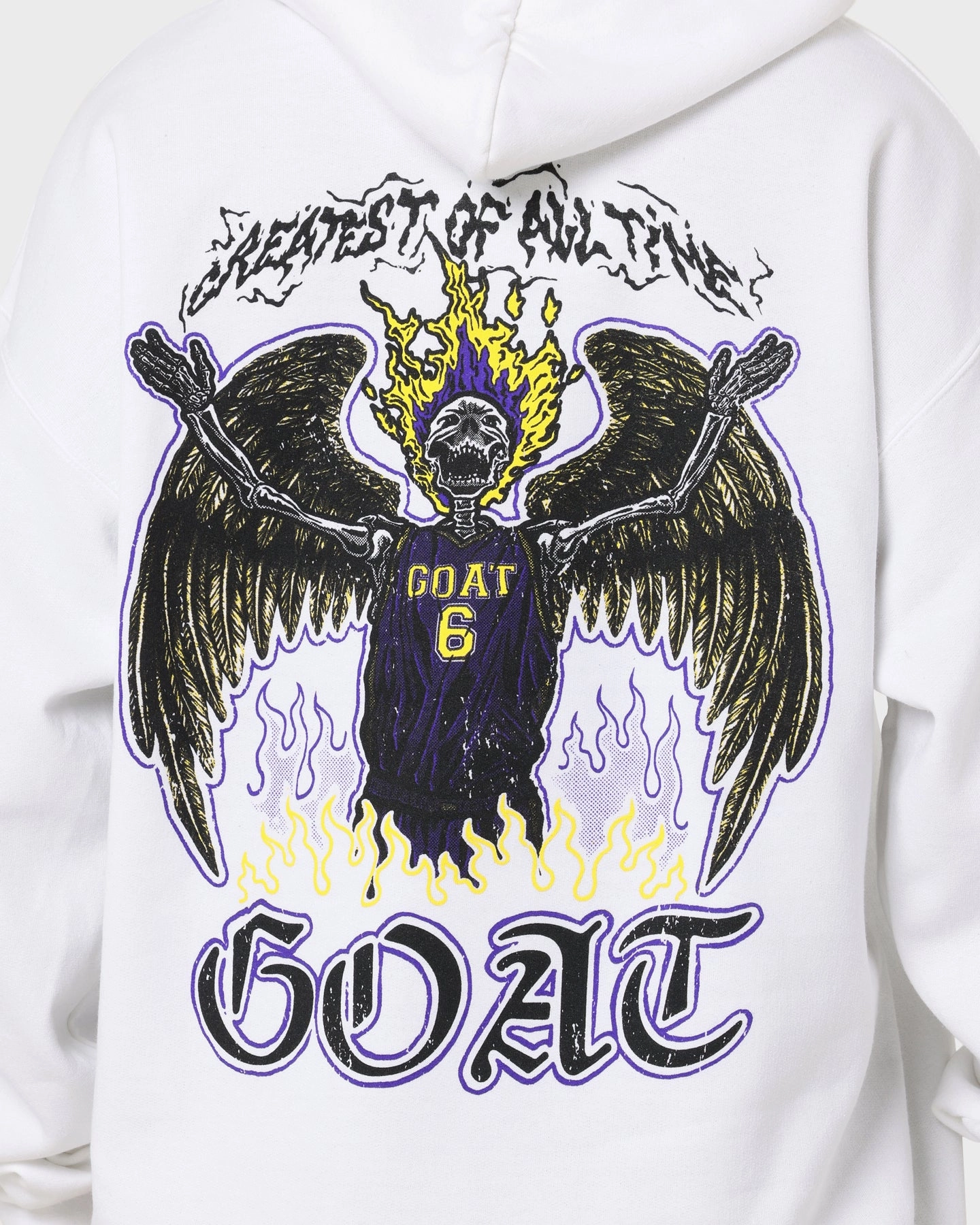 Algorithm Goat Crew King Skeleton Hoodie White