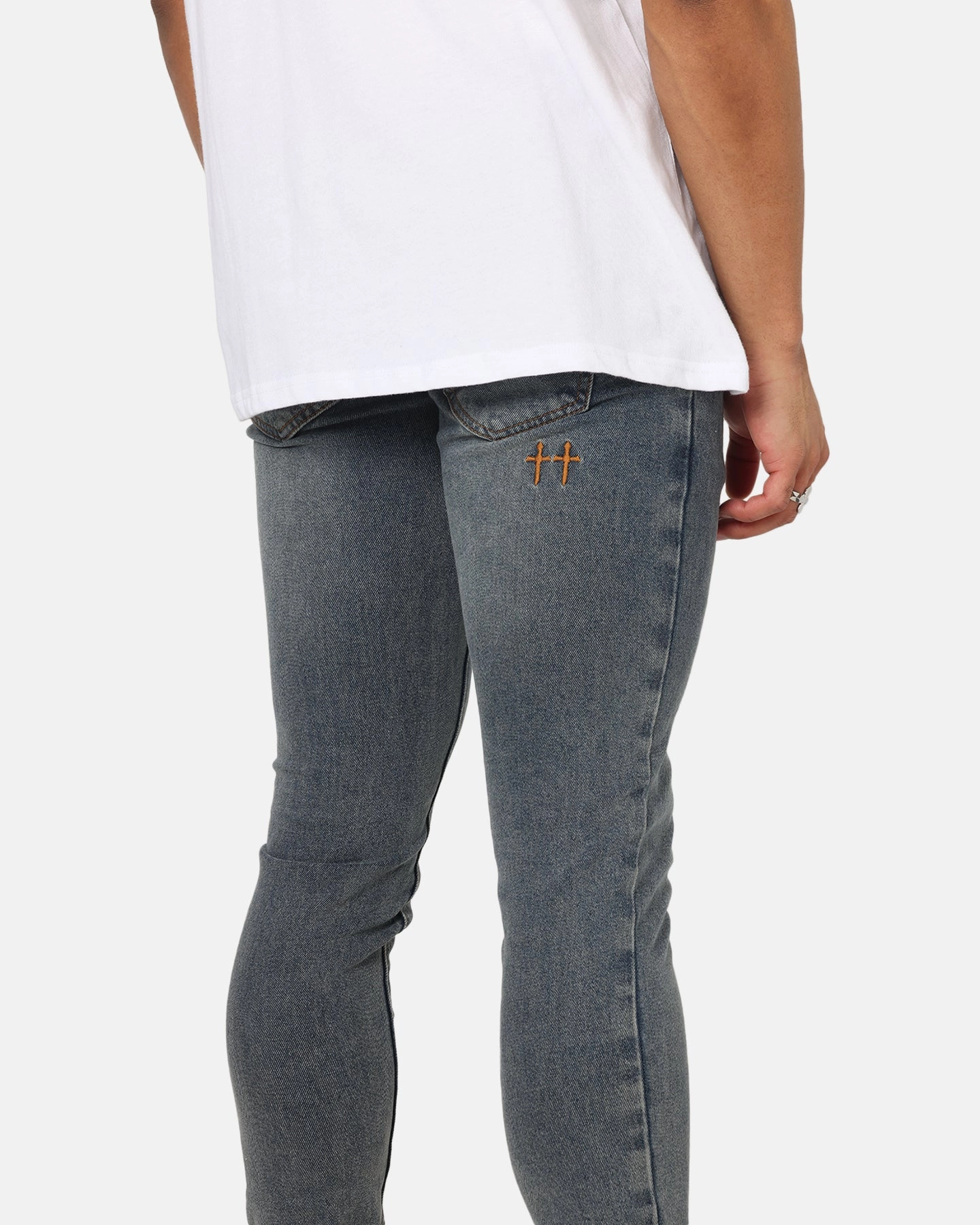 Outdoor Comfort Garment Dyed Texture Saint Morta Dynasty Jeans Dirty Denim