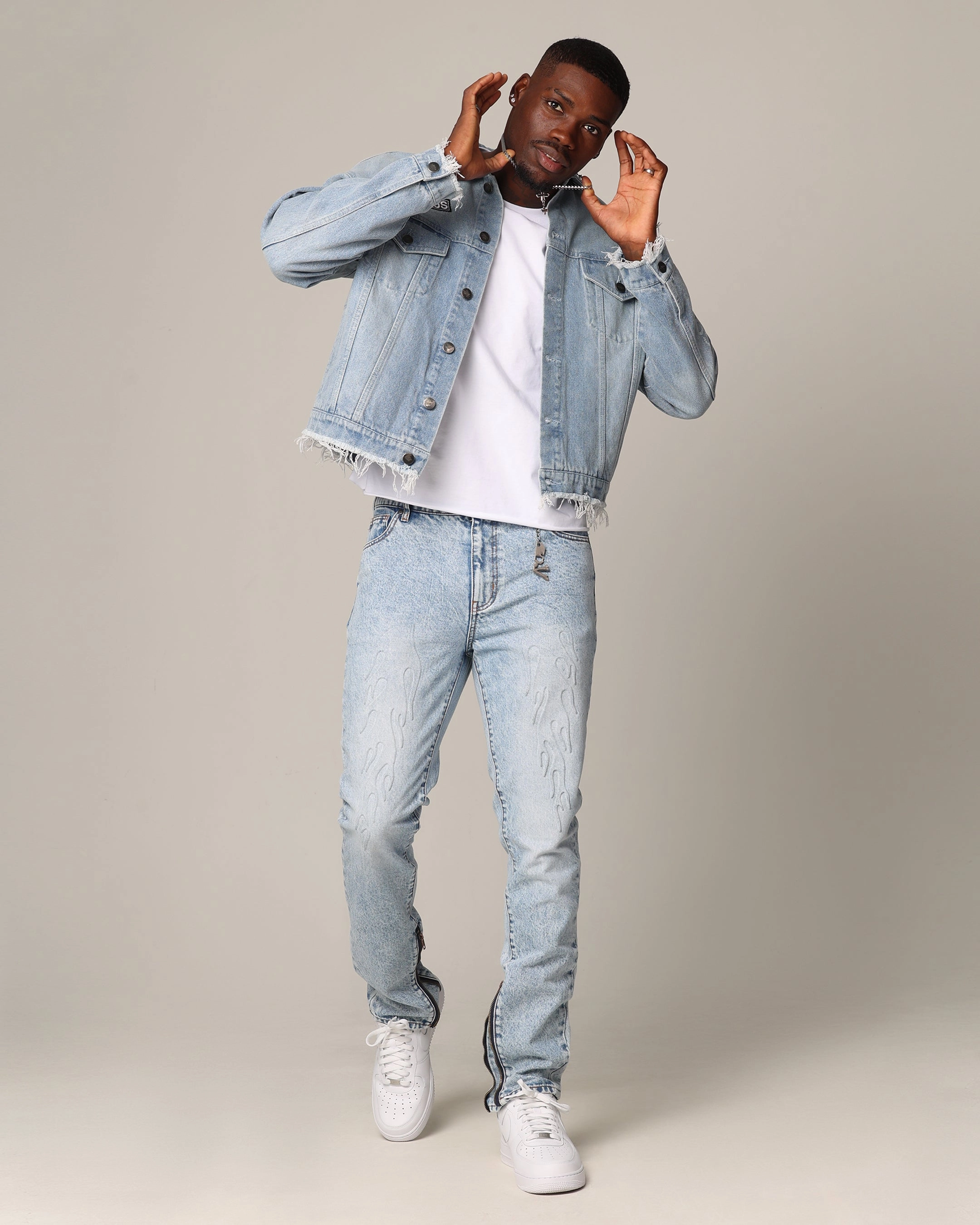 bike tour Saint Morta Post Humanous Denim Jacket Blue Wash
