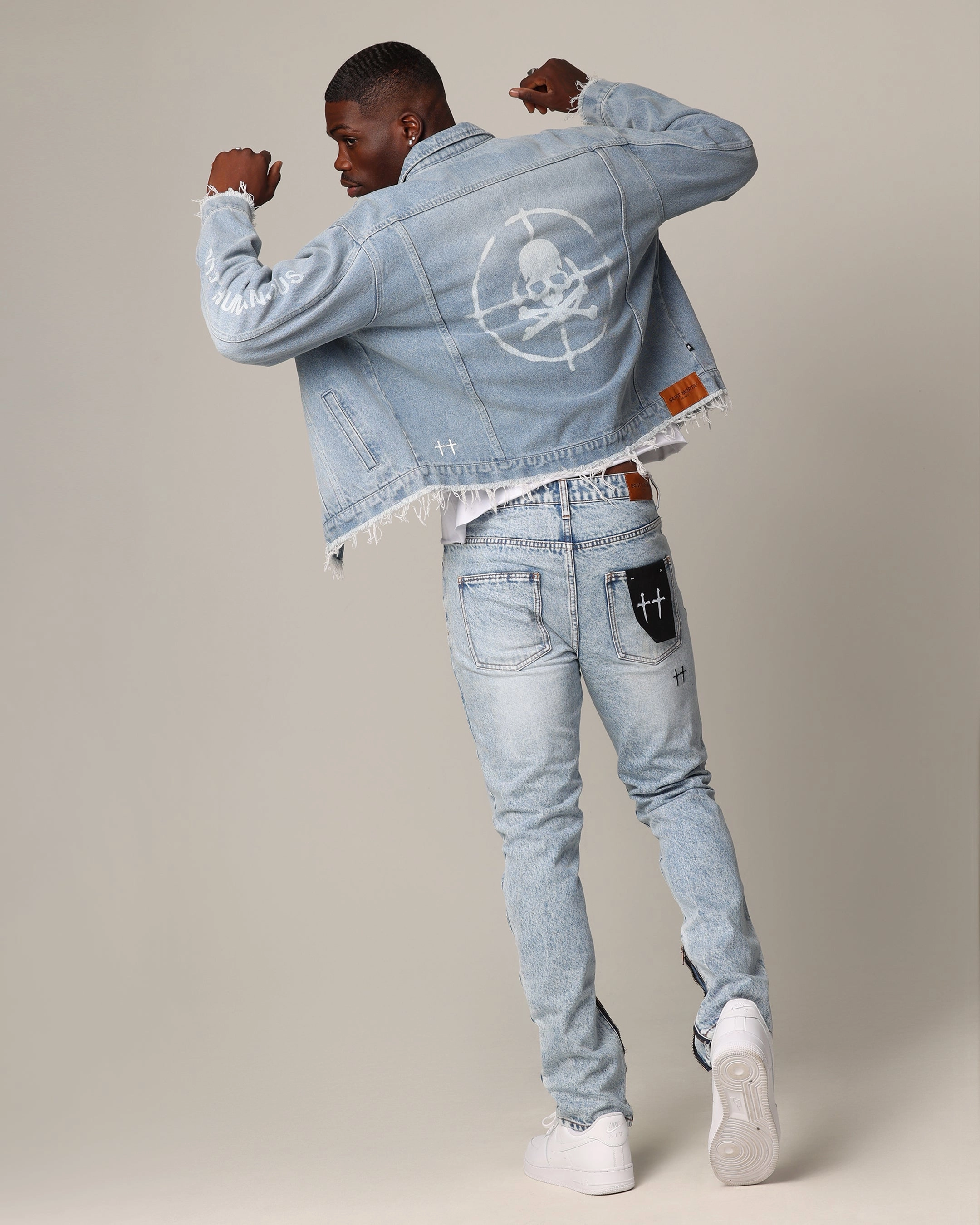 Saint Morta Post Humanous Denim Jacket Blue Wash Bestseller