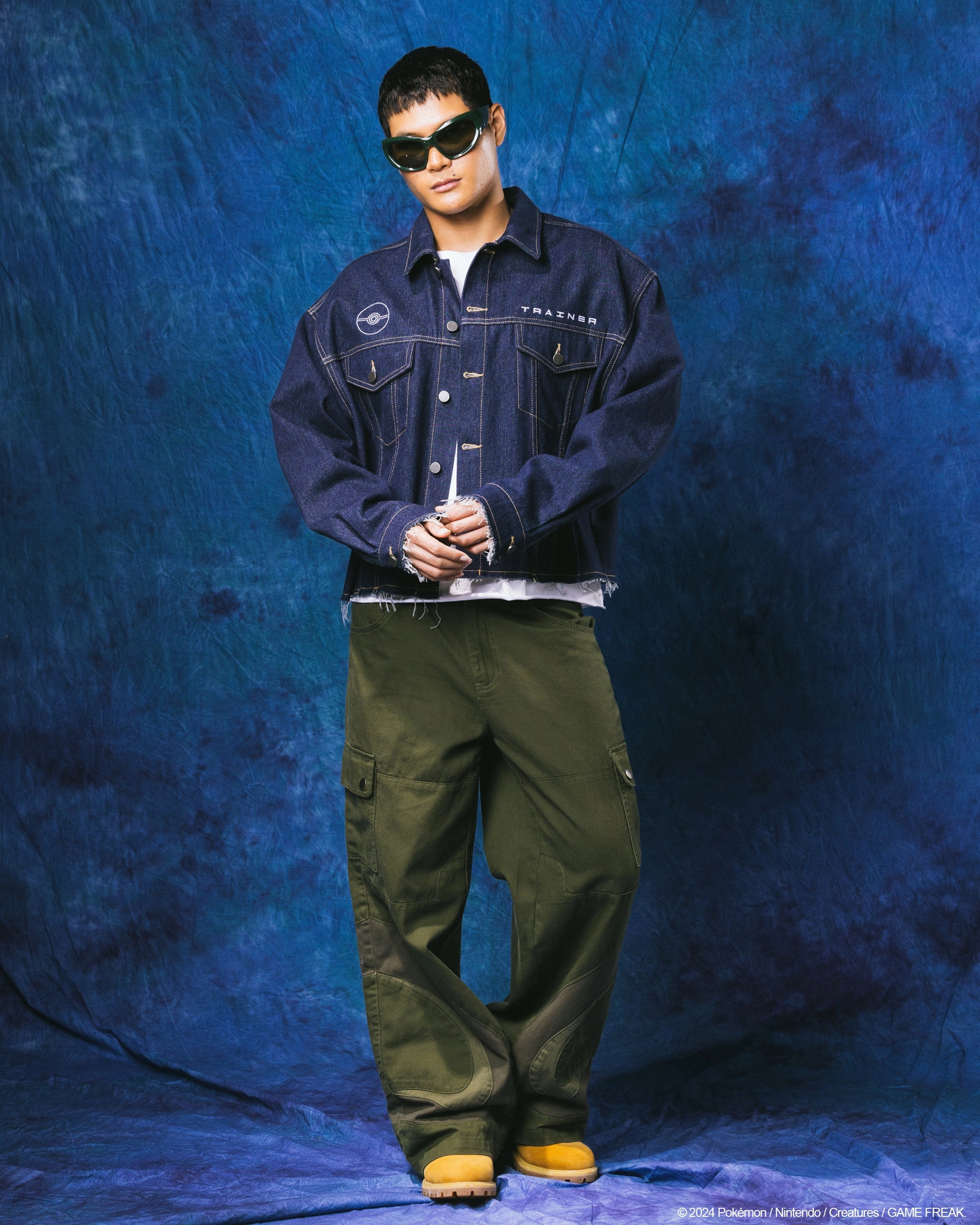 Dispute Detect Pok??mon By Loiter Pikachu Denim Jacket Indigo