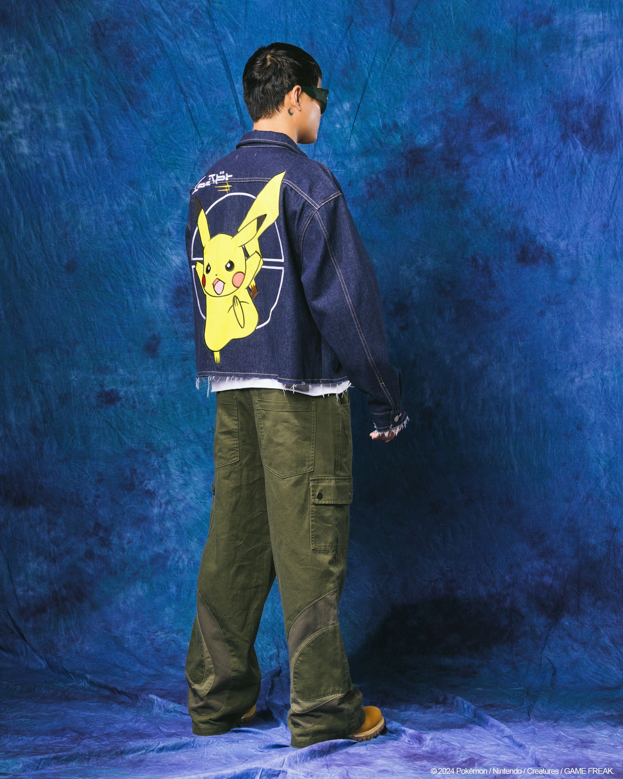 Pok??mon By Loiter Pikachu Denim Jacket Indigo Tapered Silhouette Asset