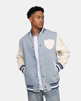 Pro Standard Las Vegas Raiders Varsity Denim Jacket Denim/Linen ReflectiveDetailing Equity