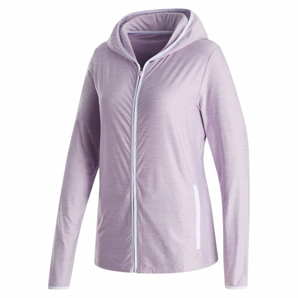 Rubberized Edging Packable Style FootJoy Full-Zip Spacedye Hoodie Golf Jacket Purple Cloud - FA23 Women