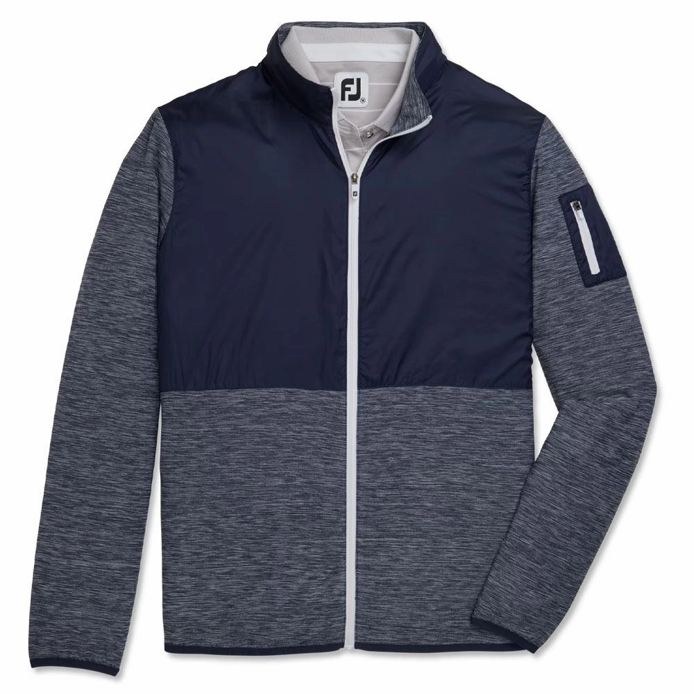 Multi Pocket System FootJoy Full-Zip Spacedye Mid Layer Golf Jacket Navy - FW23 Women