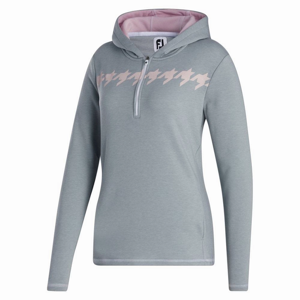 Odor control simple design FootJoy Half-Zip Hoodie Golf Jacket Gray Heather - FA23 Women