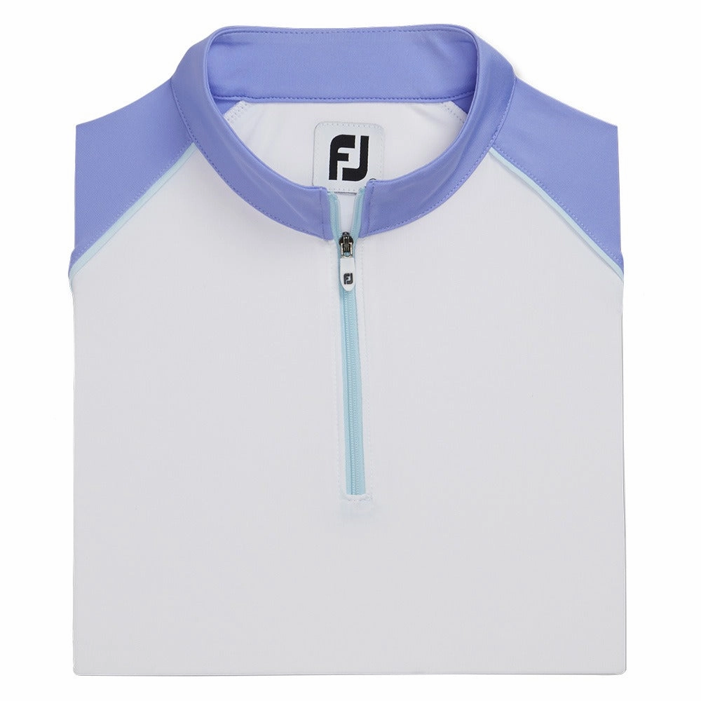 Eco Friendly FootJoy Longsleeve Sun Protection Golf Pullover White/Violet - 22 Women
