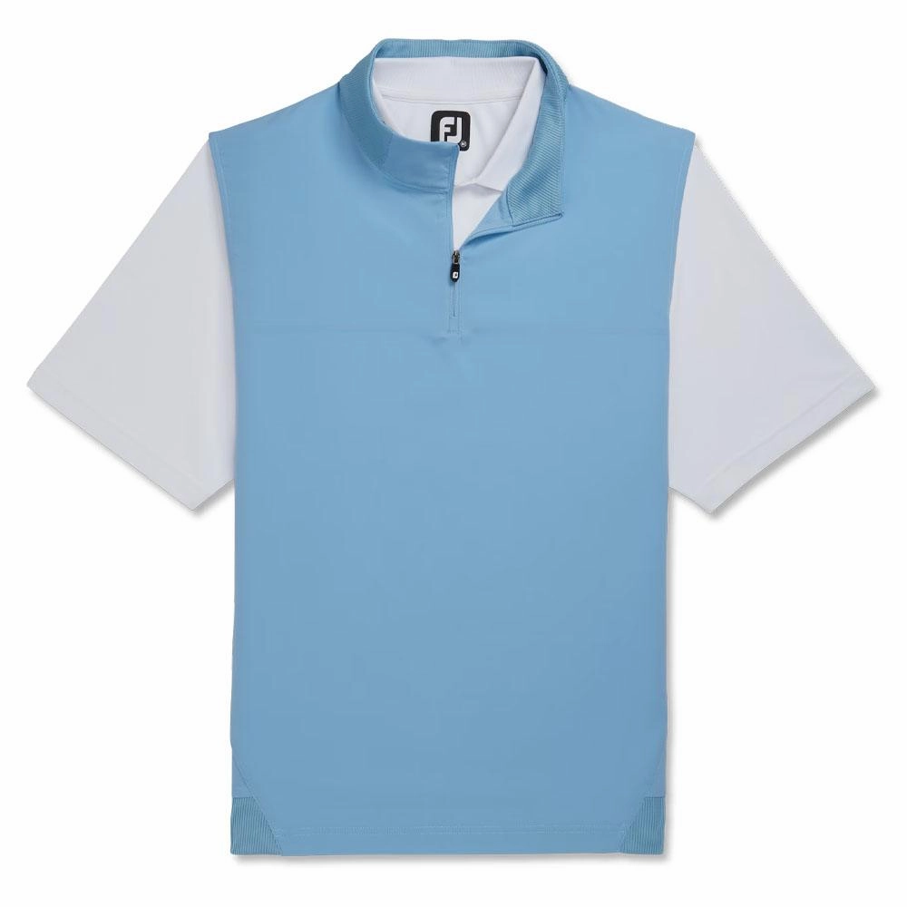 FootJoy Stretch Woven Knit Accents Golf Vest Dusk Blue - SS23 Men Contrast Binding
