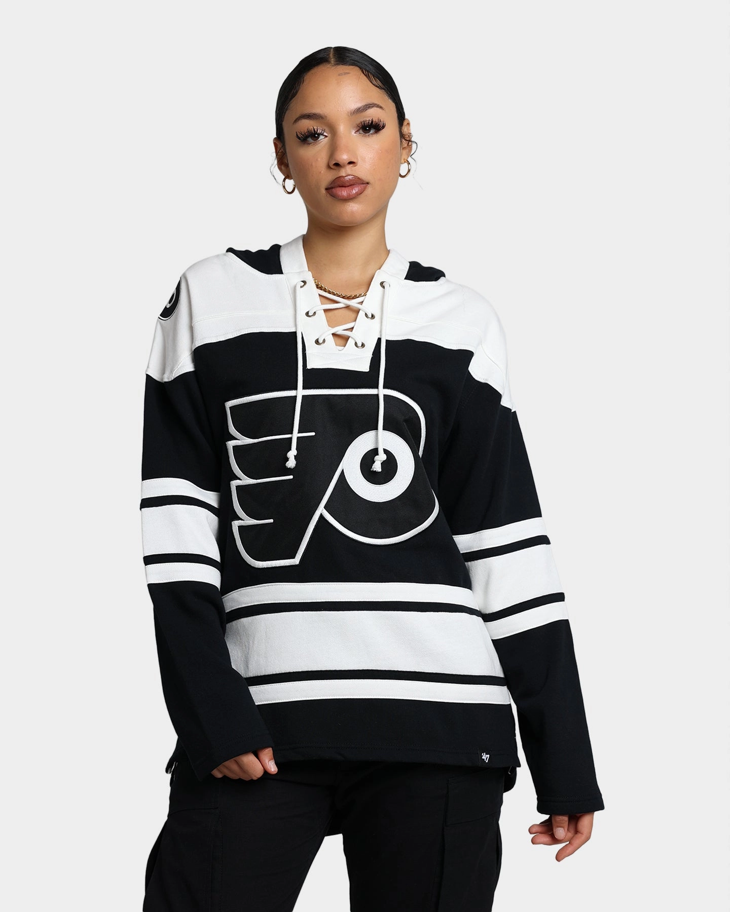 Breathable 47 Brand Philadelphia Flyers Superior Lacer Hoodie Jet Black