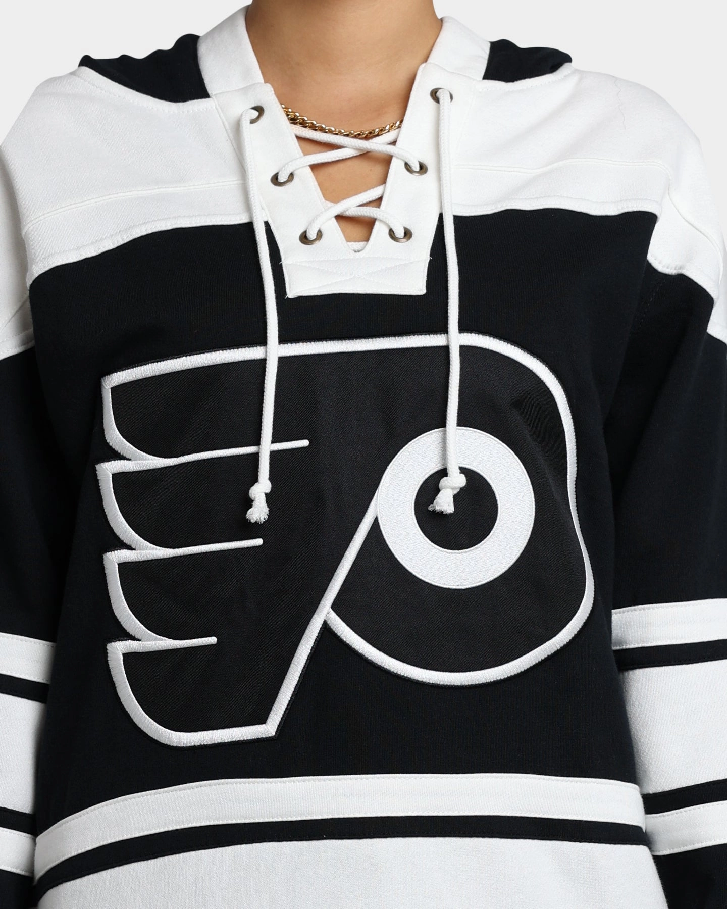 47 Brand Philadelphia Flyers Superior Lacer Hoodie Jet Black Quick Dry Coating bar