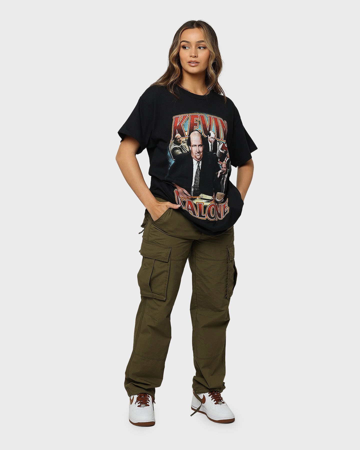 Reversible Design Concept LowImpact Manufacturing American Thrift X The Office Kevin Malone Vintage T-Shirt Black