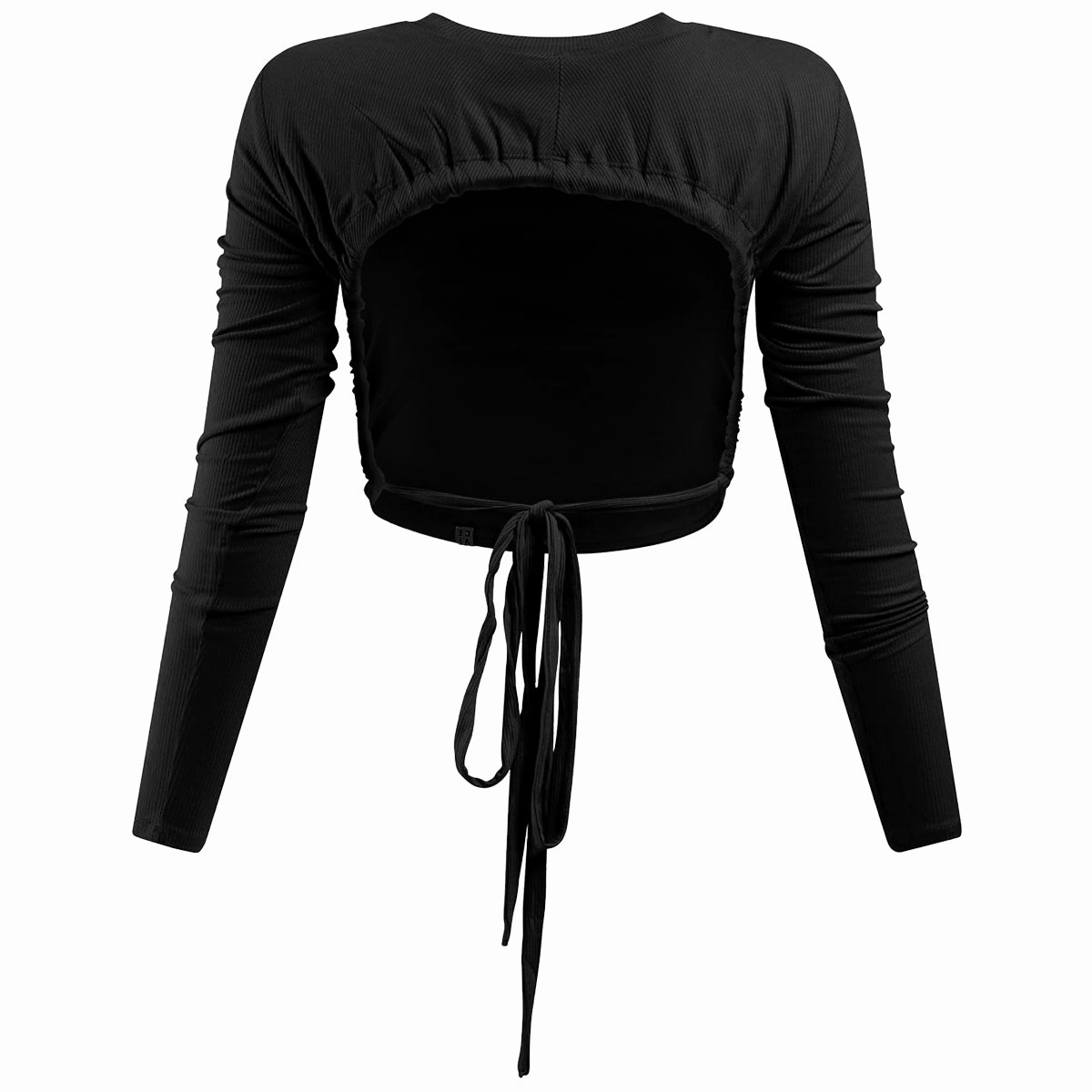 Hype & Vice Women's Seminole Logo Open Back Long Sleeve Top - Black Relax Outfit
